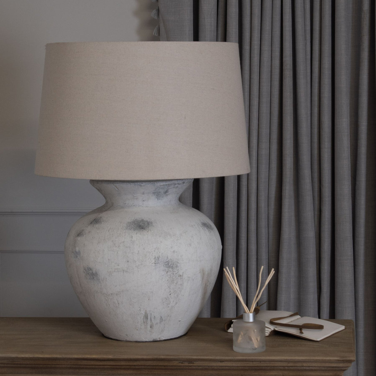 Whitewash Aged Stone Lamp – Dot and Blush