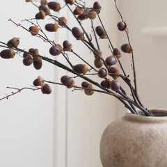 Realistic faux autumn acorn stem