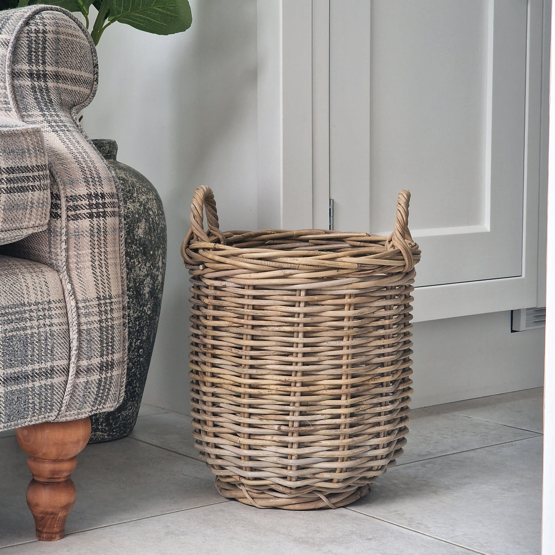 Small Round Rattan Willow Basket – Dot and Blush