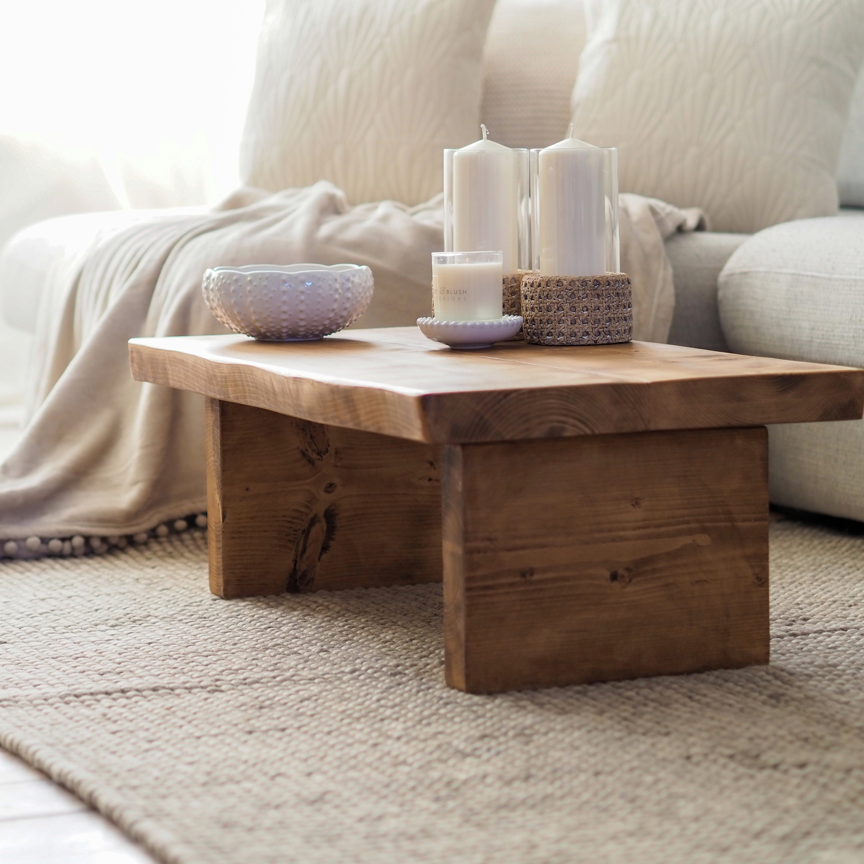 Rustic Live Edge Low Coffee Table Dot and Blush