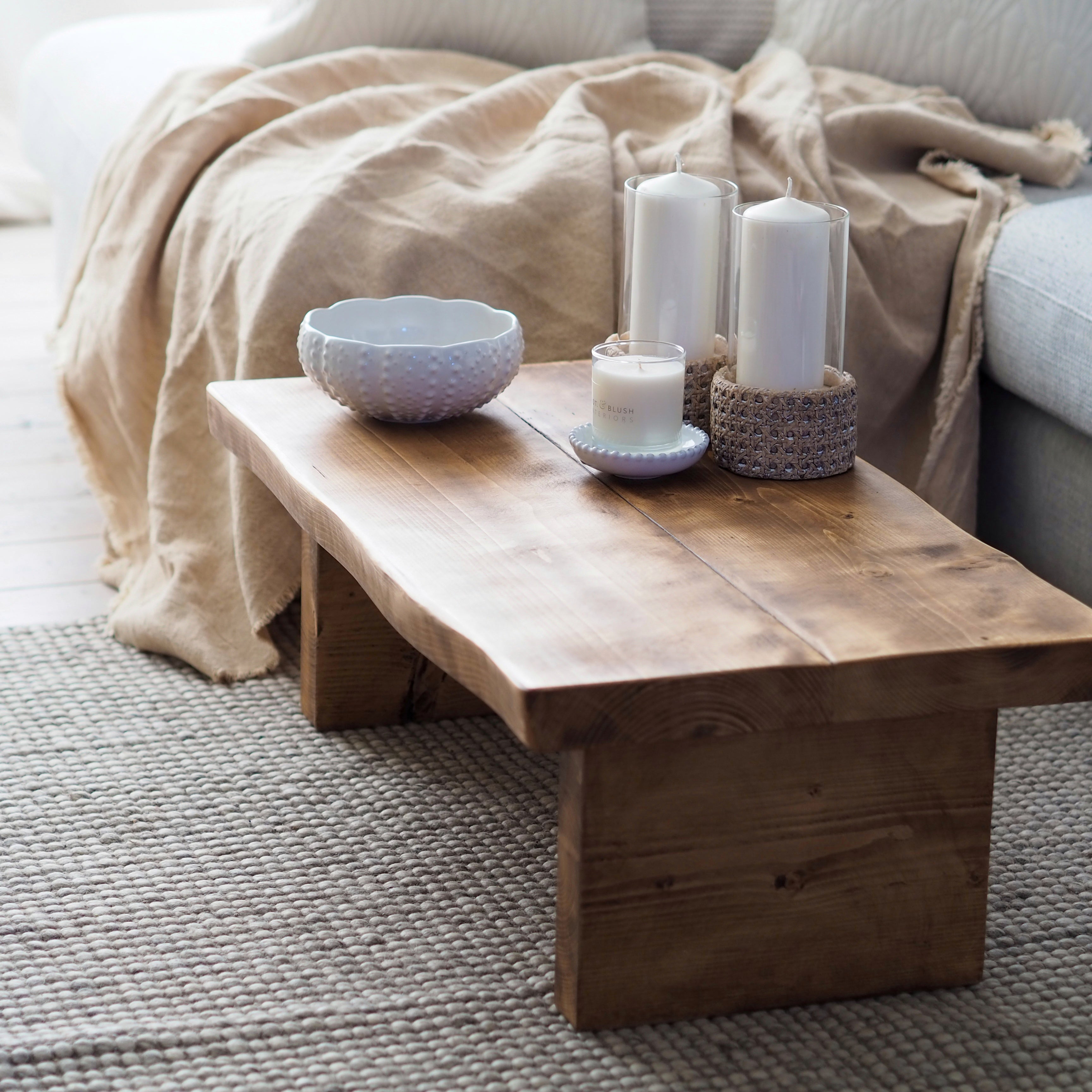Rustic bench coffee on sale table