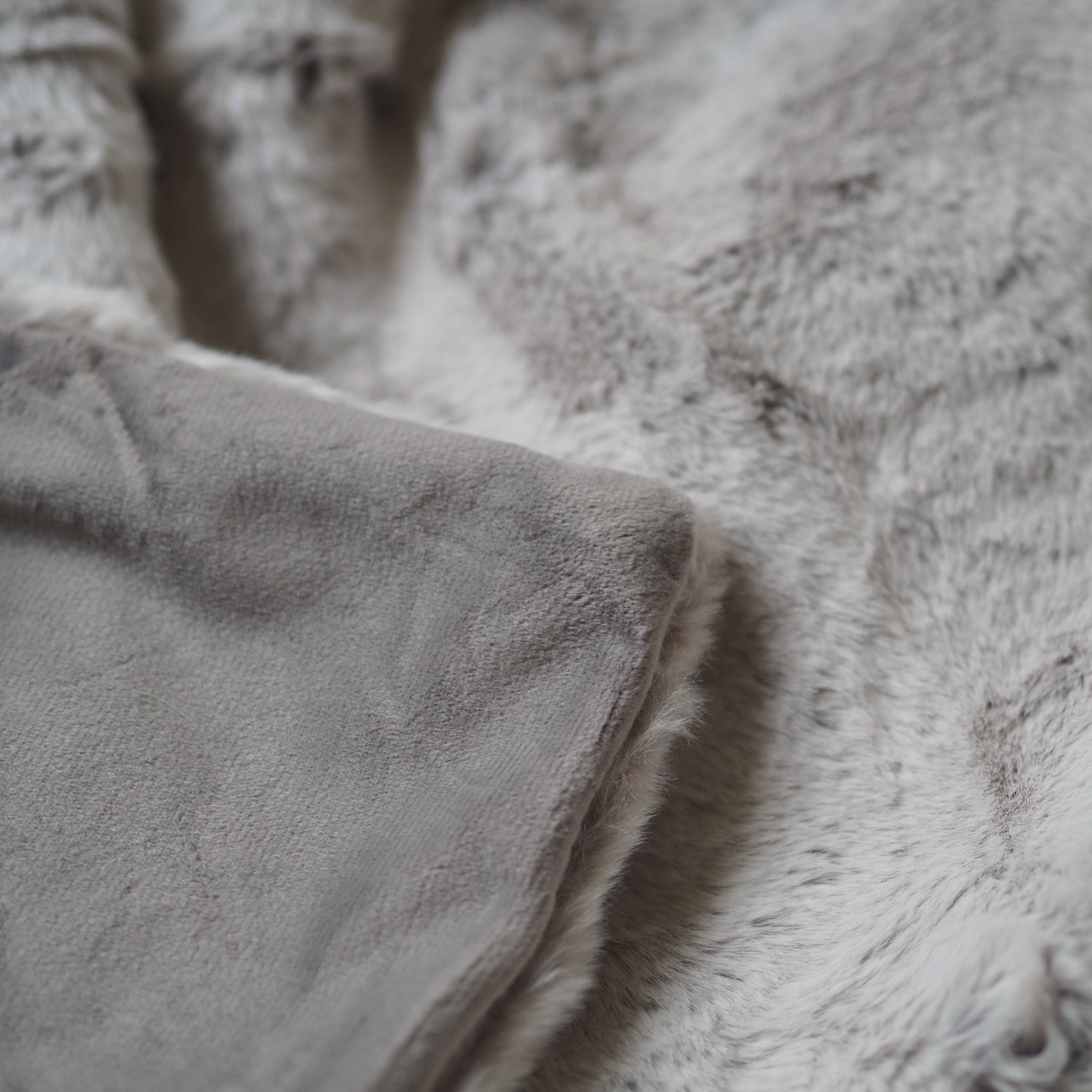 Extra Thick Grey Faux Rabbit Fur Throw – Dot and Blush